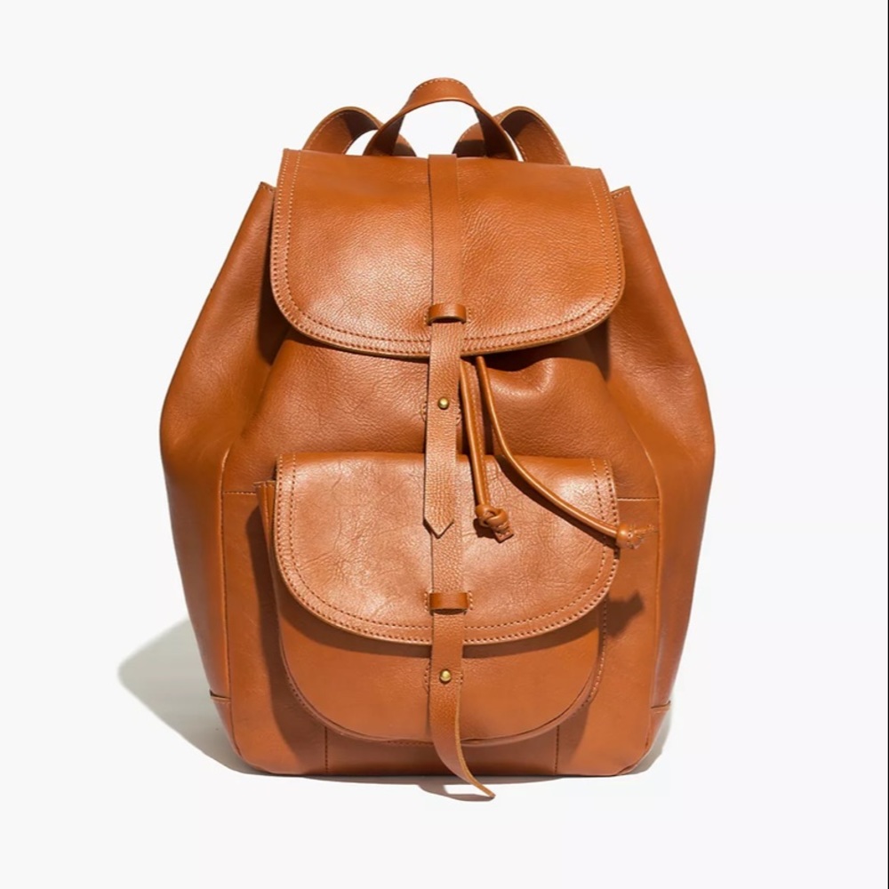 Madewell Transport Rucksack Leather Backpack Brown